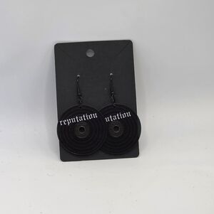 Taylor Swift Reputation Vinyl Album Color Reflective Earrings HypoAllergenic